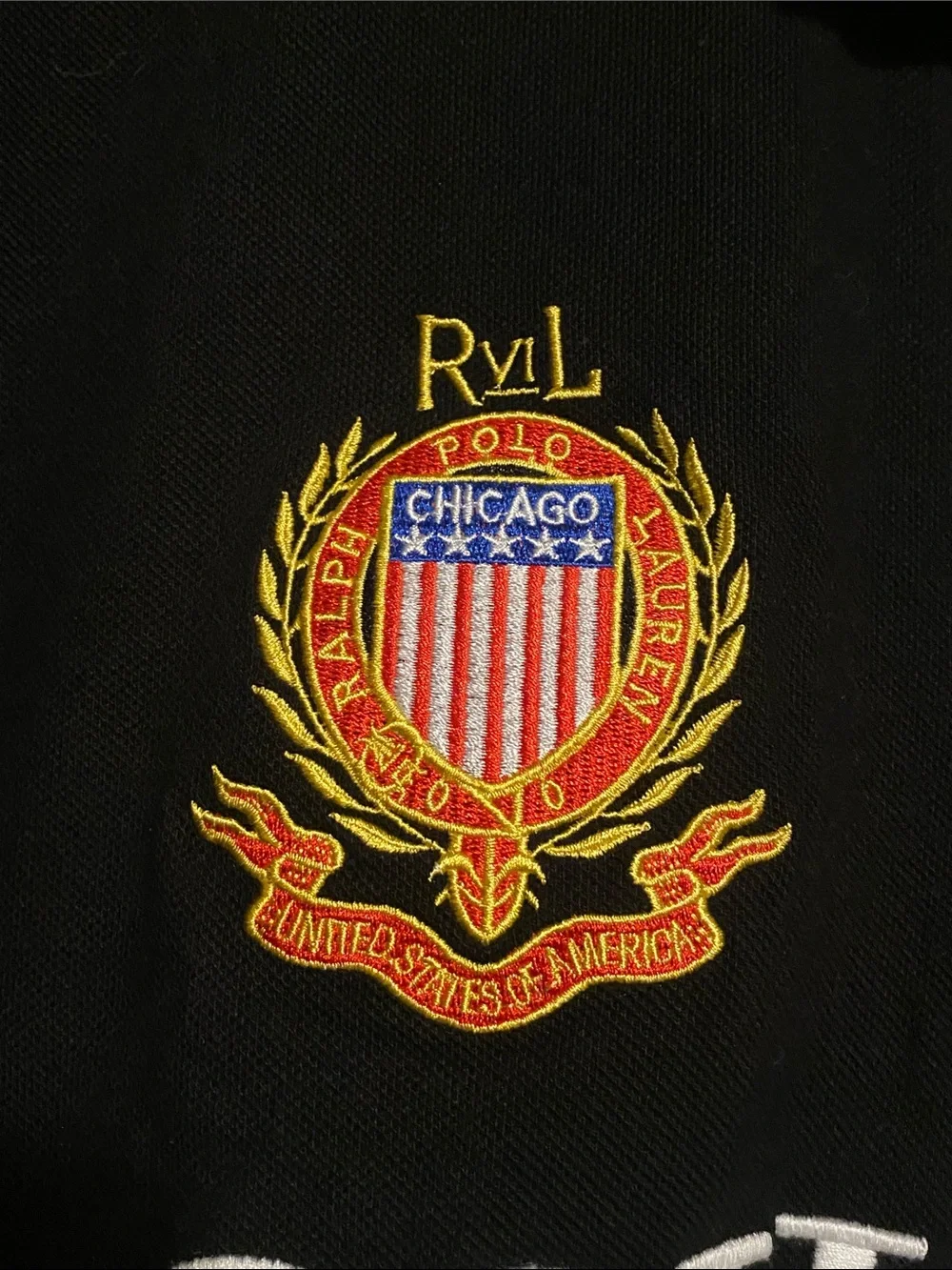 Vintage Polo Ralph Lauren Chicago Big Pony #3  Chief Keef Polo Shirt Black 4XL